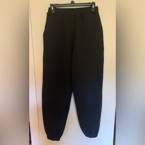 Kittenish black waffle joggers